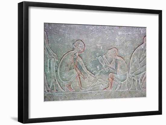 Egyptian relief showing shoemakers, 14th century BC Artist: Unknown-Unknown-Framed Giclee Print