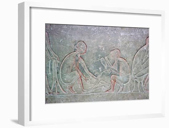 Egyptian relief showing shoemakers, 14th century BC Artist: Unknown-Unknown-Framed Giclee Print