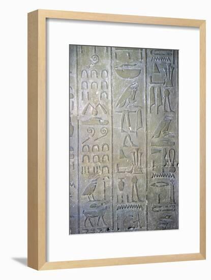 Egyptian relief showing the annals of Tuthmosis III. Artist: Unknown-Unknown-Framed Giclee Print