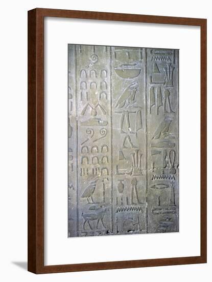 Egyptian relief showing the annals of Tuthmosis III. Artist: Unknown-Unknown-Framed Giclee Print