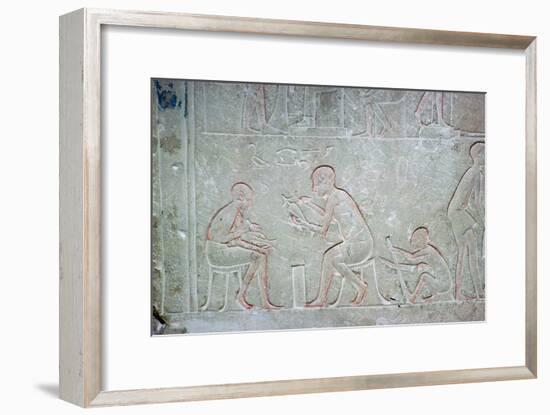 Egyptian relief showing vase painters, 14th century BC Artist: Unknown-Unknown-Framed Giclee Print