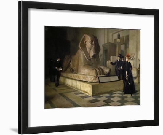 Egyptian Room of Louvre and Great Sphinx, by Guillaume Larue (1851-1935)-null-Framed Giclee Print