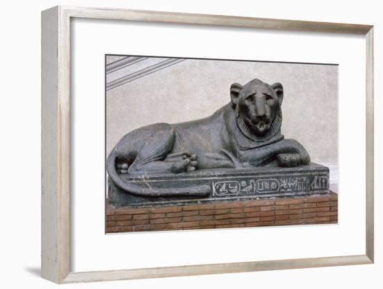 Egyptian sculpture of a lion. Artist: Unknown-Unknown-Framed Giclee Print