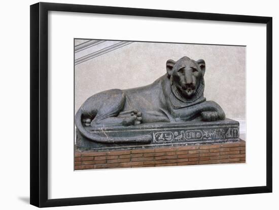 Egyptian sculpture of a lion. Artist: Unknown-Unknown-Framed Giclee Print
