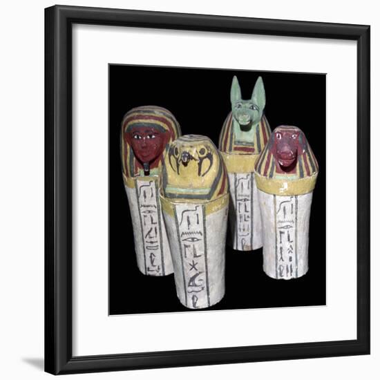 Egyptian set of four canopic jars. Artist: Unknown-Unknown-Framed Giclee Print