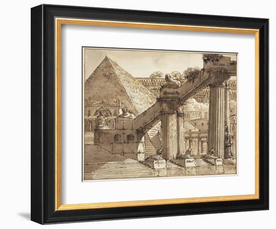 Egyptian Stage Design, 1800-10-Pietro Gonzaga-Framed Giclee Print