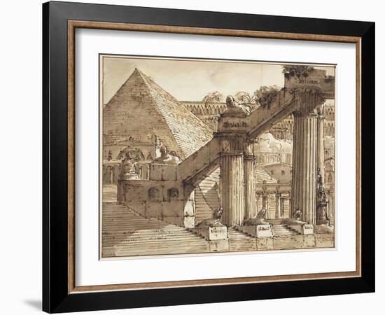 Egyptian Stage Design, 1800-10-Pietro Gonzaga-Framed Giclee Print