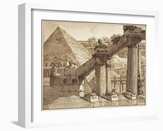 Egyptian Stage Design, 1800-10-Pietro Gonzaga-Framed Giclee Print