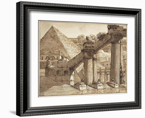 Egyptian Stage Design, 1800-10-Pietro Gonzaga-Framed Giclee Print