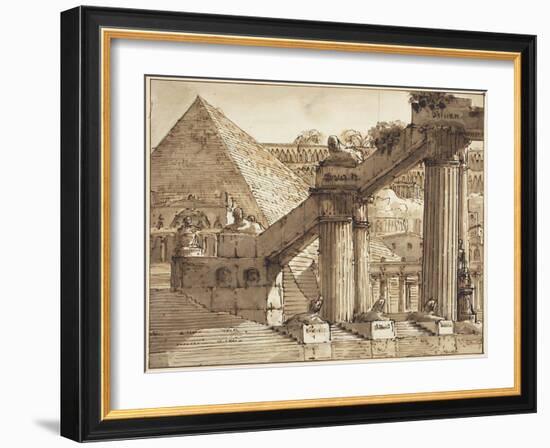 Egyptian Stage Design, 1800-10-Pietro Gonzaga-Framed Giclee Print