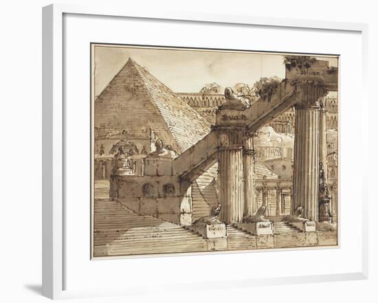 Egyptian Stage Design, 1800-10-Pietro Gonzaga-Framed Giclee Print