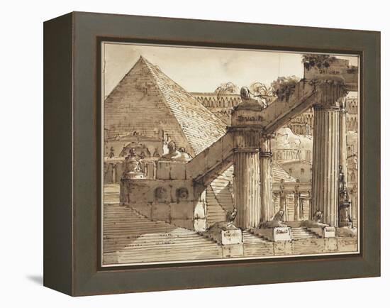 Egyptian Stage Design, 1800-10-Pietro Gonzaga-Framed Premier Image Canvas