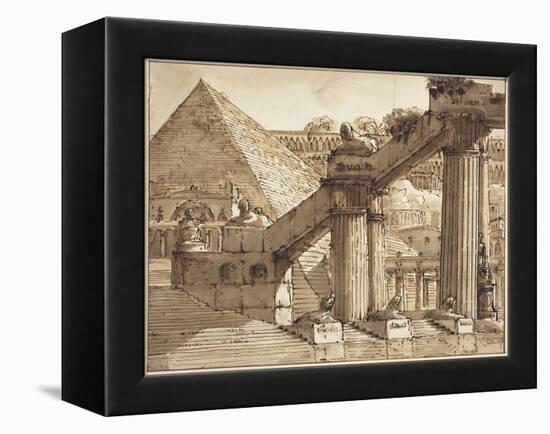 Egyptian Stage Design, 1800-10-Pietro Gonzaga-Framed Premier Image Canvas