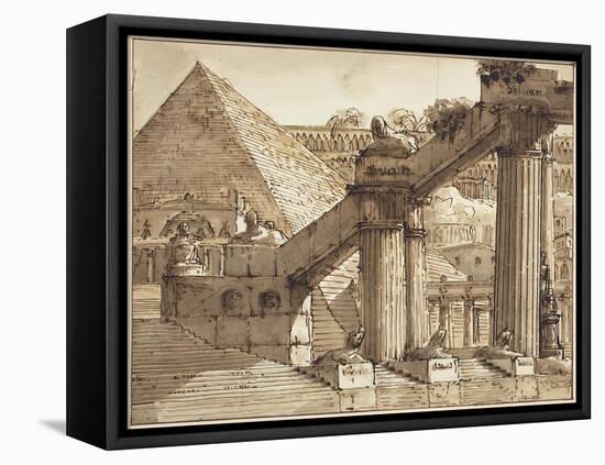 Egyptian Stage Design, 1800-10-Pietro Gonzaga-Framed Premier Image Canvas