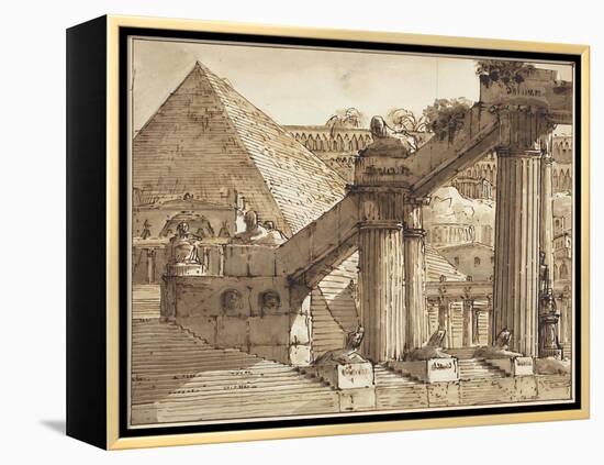 Egyptian Stage Design, 1800-10-Pietro Gonzaga-Framed Premier Image Canvas