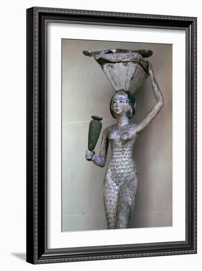 Egyptian statuette of a woman bearing offerings, 22nd century BC. Artist: Unknown-Unknown-Framed Giclee Print