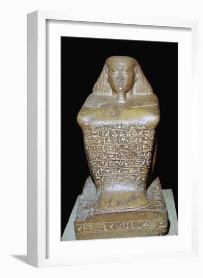 Egyptian statuette of Senenmut. Artist: Unknown-Unknown-Framed Giclee Print