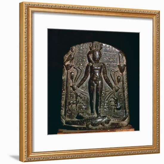 Egyptian stele showing the infant Horus, 4th century. Artist: Unknown-Unknown-Framed Giclee Print