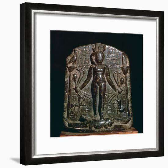 Egyptian stele showing the infant Horus, 4th century. Artist: Unknown-Unknown-Framed Giclee Print