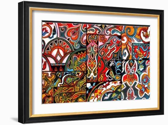 Egyptian tent designs-Linda Arthurs-Framed Giclee Print