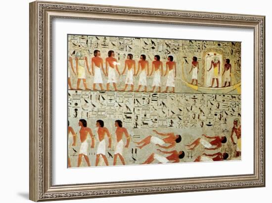 Egyptian Tomb, Procession of the Crown, Thebes, Egypt-null-Framed Giclee Print