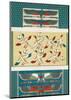 Egyptian Treasures - Cranes-Historic Collection-Mounted Giclee Print