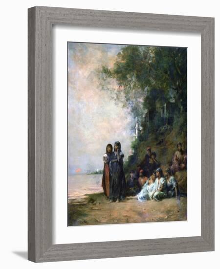 Egyptian Women at the Edge of the Water, 19th Century-Eugene Fromentin-Framed Giclee Print