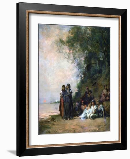 Egyptian Women at the Edge of the Water, 19th Century-Eugene Fromentin-Framed Giclee Print