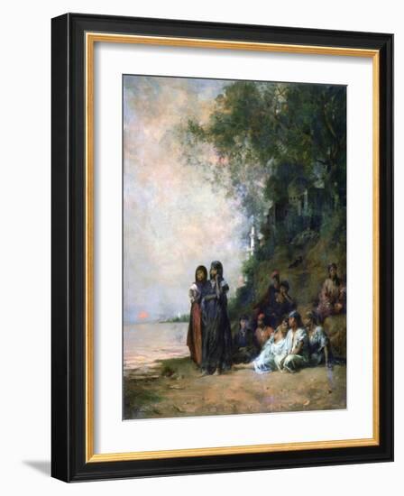 Egyptian Women at the Edge of the Water, 19th Century-Eugene Fromentin-Framed Giclee Print