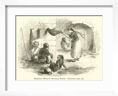 Egyptian Women Churning Butter, Proverbs, Xxx, 33' Giclee Print