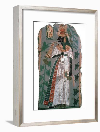 Egytian wall-painting of queen Ahmose-Nefertari, 16th century BC Artist: Unknown-Unknown-Framed Giclee Print