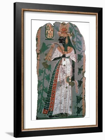 Egytian wall-painting of queen Ahmose-Nefertari, 16th century BC Artist: Unknown-Unknown-Framed Giclee Print