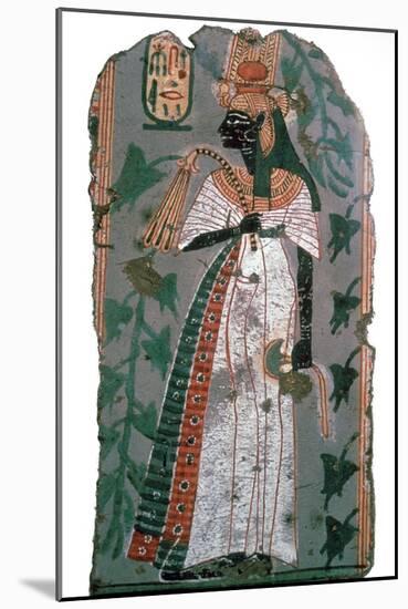 Egytian wall-painting of queen Ahmose-Nefertari, 16th century BC Artist: Unknown-Unknown-Mounted Giclee Print