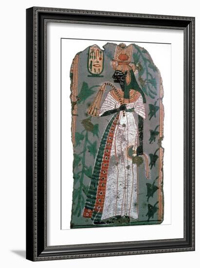 Egytian wall-painting of queen Ahmose-Nefertari, 16th century BC Artist: Unknown-Unknown-Framed Giclee Print