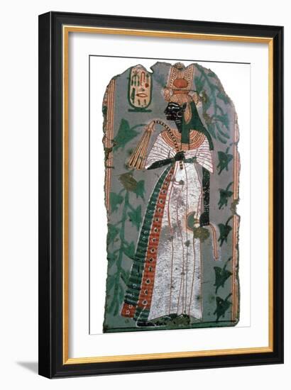 Egytian wall-painting of queen Ahmose-Nefertari, 16th century BC Artist: Unknown-Unknown-Framed Giclee Print