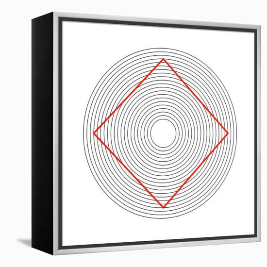 Ehrenstein Illusion, Square In Circles-Science Photo Library-Framed Premier Image Canvas