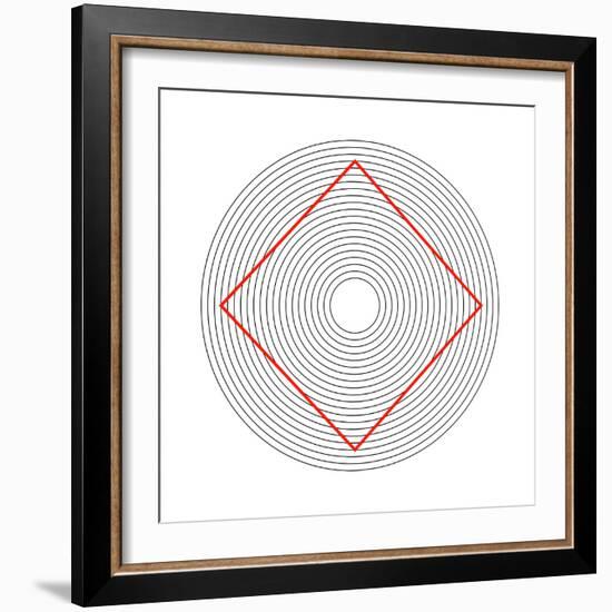 Ehrenstein Illusion, Square In Circles-Science Photo Library-Framed Premium Photographic Print