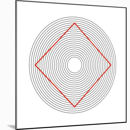 Ehrenstein Illusion, Square In Circles-Science Photo Library-Mounted Premium Photographic Print