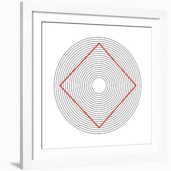 Ehrenstein Illusion, Square In Circles-Science Photo Library-Framed Photographic Print