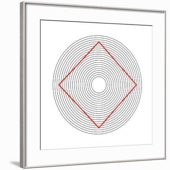 Ehrenstein Illusion, Square In Circles-Science Photo Library-Framed Photographic Print