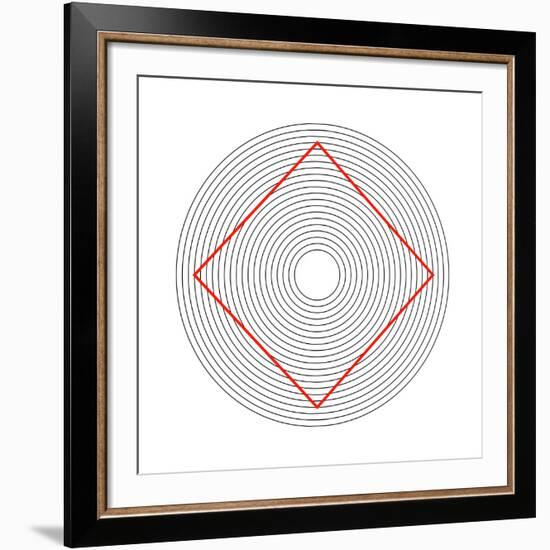 Ehrenstein Illusion, Square In Circles-Science Photo Library-Framed Photographic Print