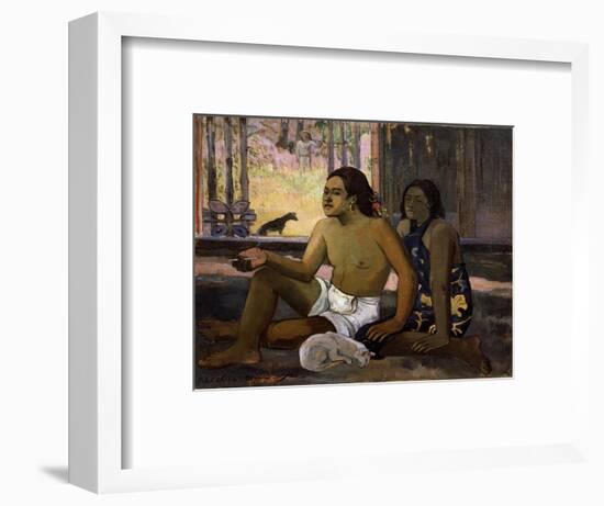 Eiaha Ohipa (Not Working. Tahitians in a Roo), 1896-Paul Gauguin-Framed Giclee Print