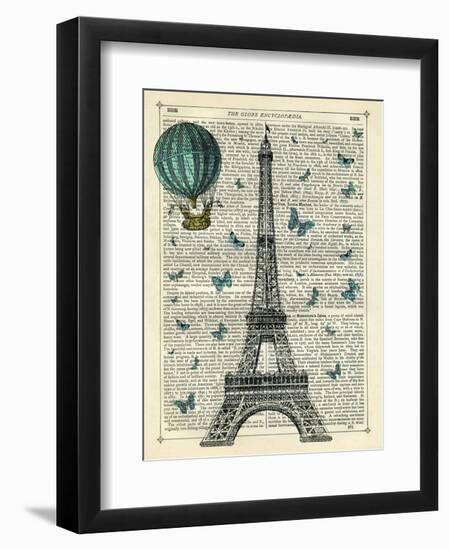 Eiffel Butterflies-Marion Mcconaghie-Framed Art Print
