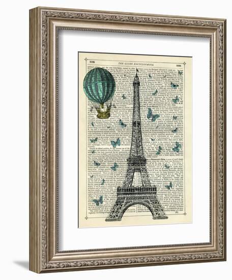 Eiffel Butterflies-Marion Mcconaghie-Framed Art Print