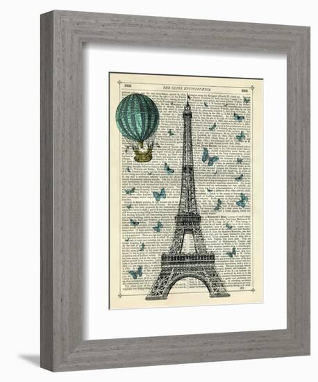 Eiffel Butterflies-Marion Mcconaghie-Framed Art Print