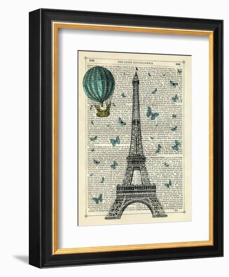 Eiffel Butterflies-Marion Mcconaghie-Framed Art Print