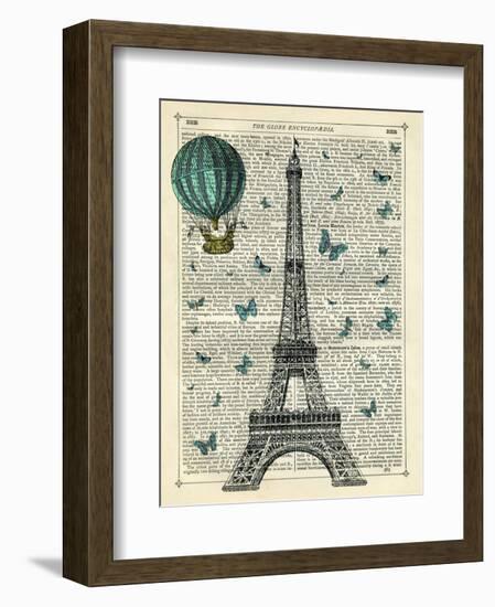 Eiffel Butterflies-Marion Mcconaghie-Framed Art Print