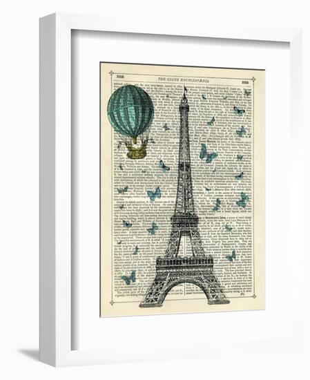 Eiffel Butterflies-Marion Mcconaghie-Framed Art Print