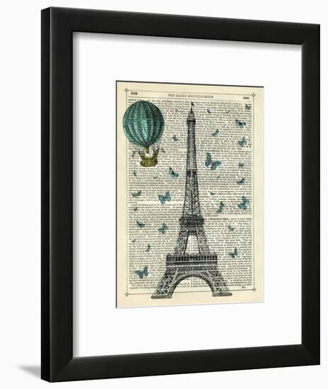 Eiffel Butterflies-Marion Mcconaghie-Framed Art Print