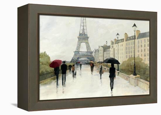 Eiffel in the Rain Marsala Umbrella-Avery Tillmon-Framed Stretched Canvas